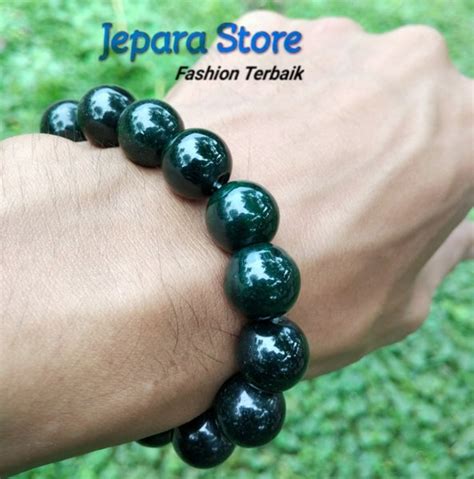 Jual Gelang Batu Black Jade Original Import Terapy Kesehatan Tembus