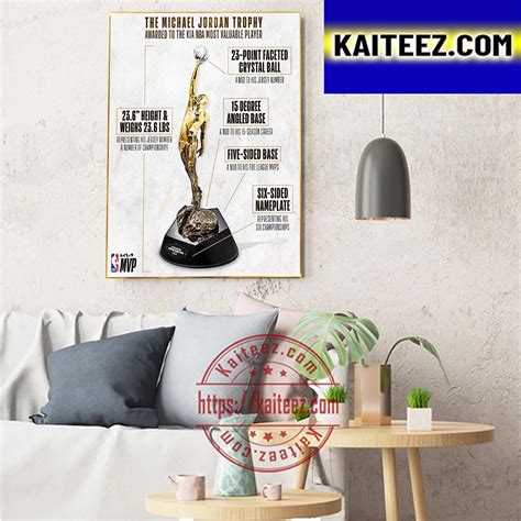 The Michael Jordan Trophy Awarded To The Kia Nba Mvp Art Decor Poster