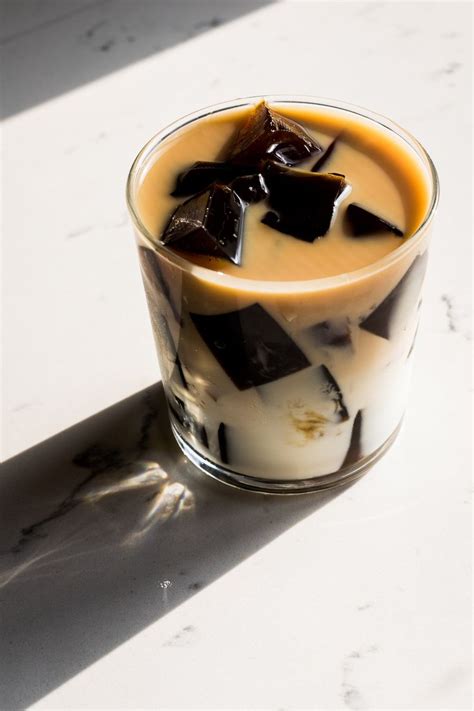 After boiling add sugar, cocoa and coffee, mix. Coffee Jelly | Recipe | Coffee jelly, Ice coffee recipe ...