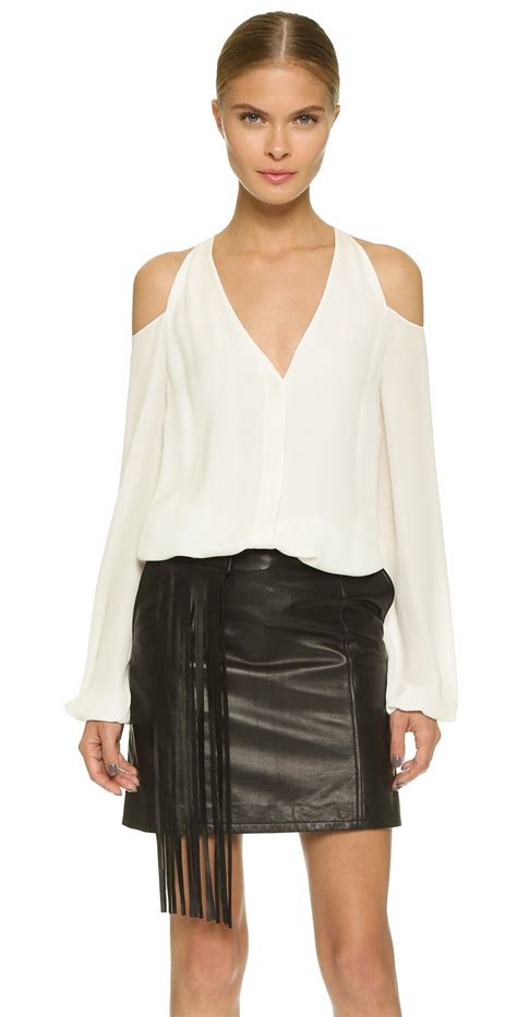 Tamara Mellon Shoulderless Blouse Shopbop Long Sleeve Tops White
