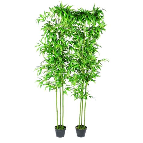 Artificial silk trees have gained ground as people go for fake plastic trees and preserved trees for environmental ease of care reasons. Bamboo Artificial Plants Home Decor Set of 6 (240017x ...