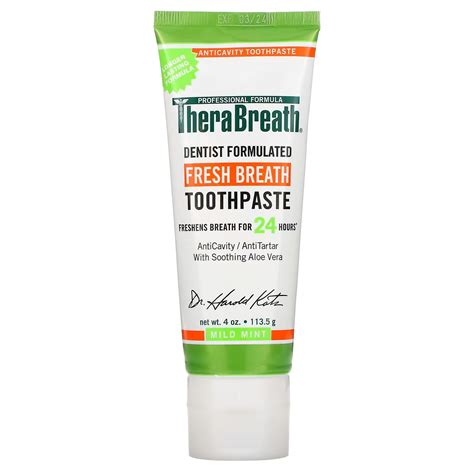 Therabreath Fresh Breath Toothpaste Mild Mint 4 Oz 1135 G Best