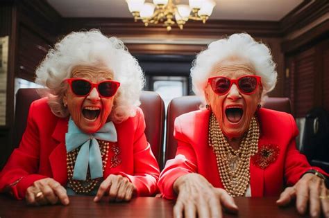 free ai image portrait of funny grannies dressed up