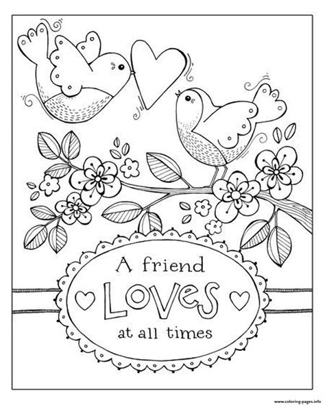 Birds Valentine 5121 Coloring Page Printable