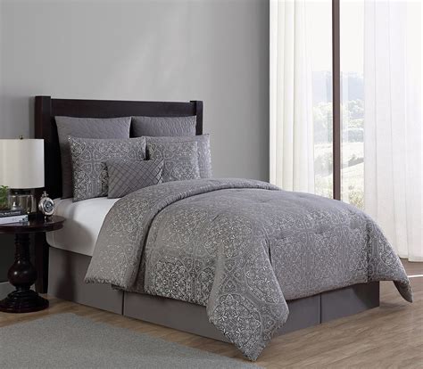 Vcny Home Med8csquenfa Medallion 8pc Comforter Set Queen Grey Find Out A Lot More By Checking