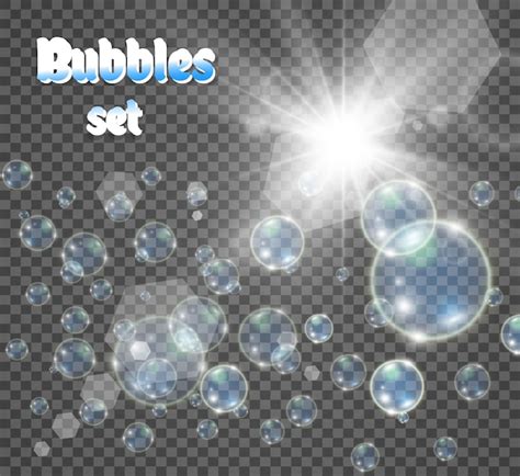 Premium Vector White Soap Bubbles