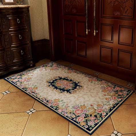 Honlaker European Pastoral Jacquard Carpet Living Room Door Floor Mat