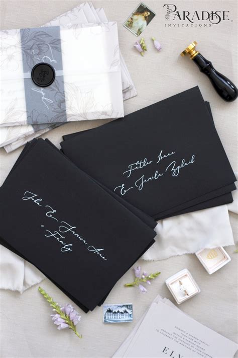 Black Envelopes White Ink Address Printing Multiple Colours Etsy