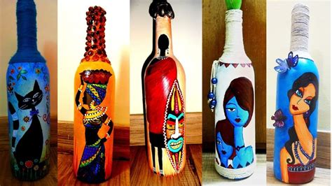 5 Bottle Painting Ideas Bottle Art Youtube