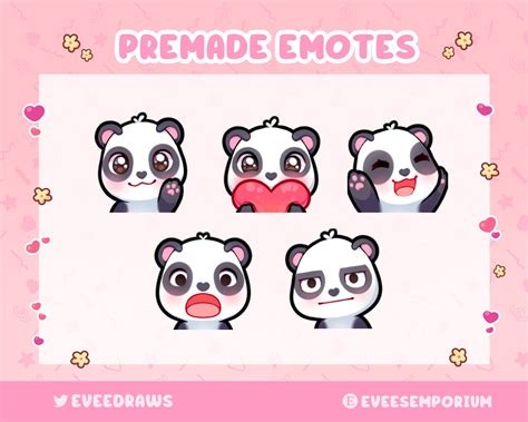 Cute Panda Emotes Emojis For Twitch Streamers Youtubers Discord