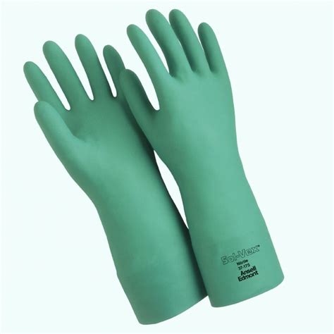 Ansell 37 175 9 Sol Vex 15 Mil Nitrile Flock Lined Gloves With Straight