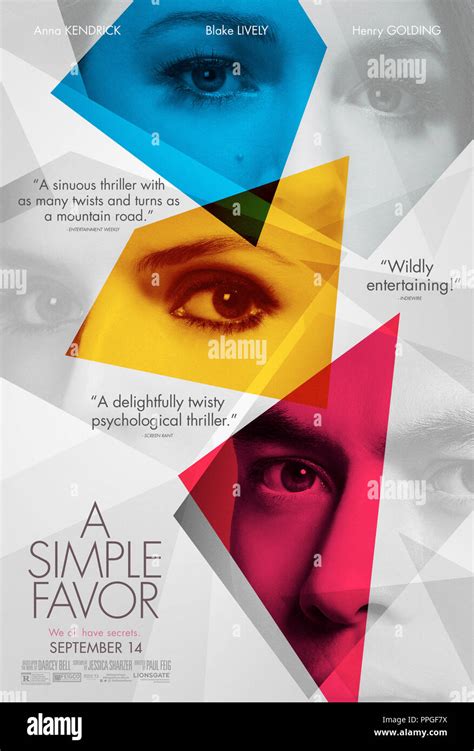 A Simple Favor Us Poster From Top Anna Kendrick Blake Lively Henry
