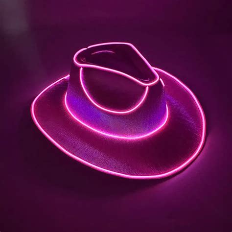 Wireless Disco Luminous Led Bride Cowgirl Hat Glowing Light Bar Cap