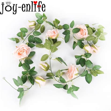 2 Pcs 69 Heads Fake Rose Vine Flowers Artificial Flower Hanging For