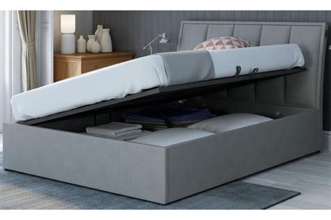 Grey Ottoman Fabric End Lift Bed Frame 4 Sizes Available Brand New Bed Frames And Divan Bases