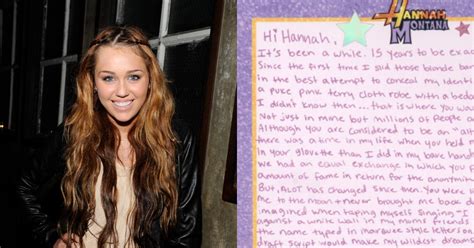 Miley Cyrus Pens Handwritten Letter To Her Hannah Montana Alter Ego