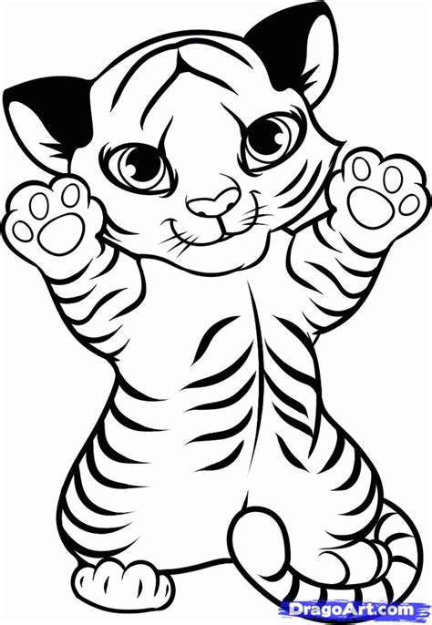 Roar With Delight With Cute Baby Tiger Coloring Pages