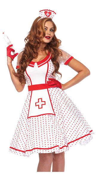Bedside Betty Costume Sexy Nurse Costume Polka Dot Nurse Costume