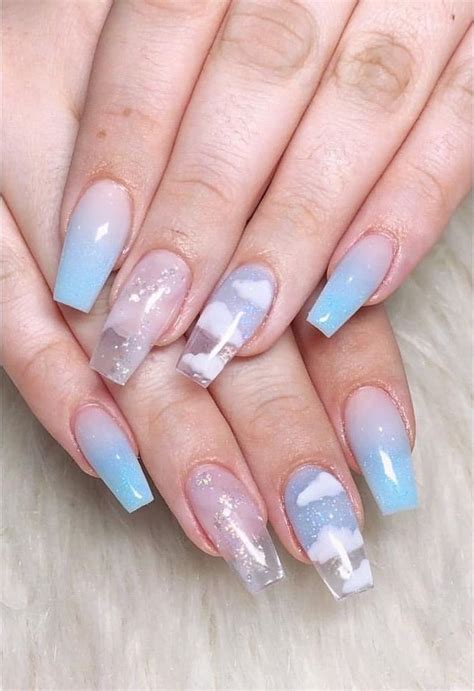 Nails Cloud Aesthetic Short Square Acrylic Nails Remove Acrylic