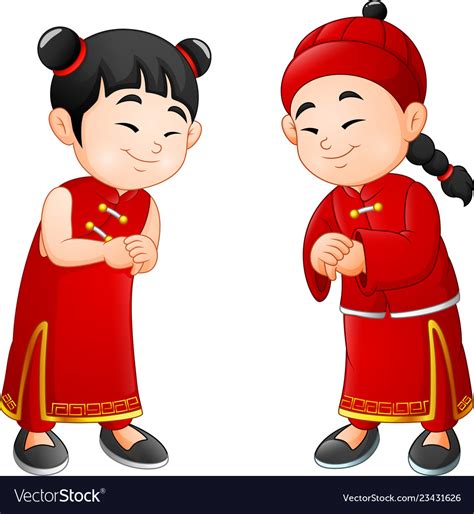 5 out of 5 stars. Cartoon chinese kids Royalty Free Vector Image