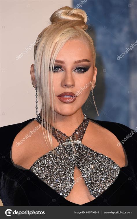 Los Angeles Mar Christina Aguilera 2023 Vanity Fair Oscar Party Stock