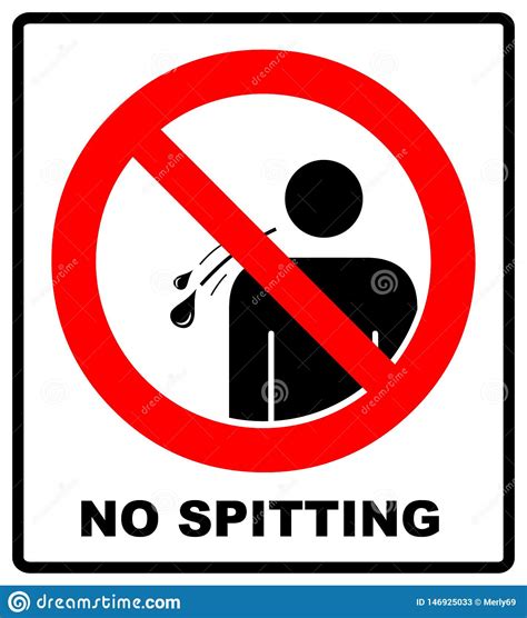 No Spitting Sign On White Background Illustration Stock