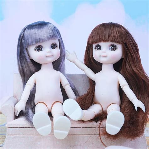 16cm Bjd Doll 13 Movable Jointed Removable Neck Nude Body Dolls Cute Heart Shaped Head Doll For