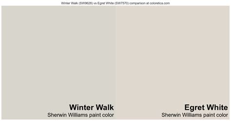 Sherwin Williams Winter Walk Vs Egret White Color Side By Side