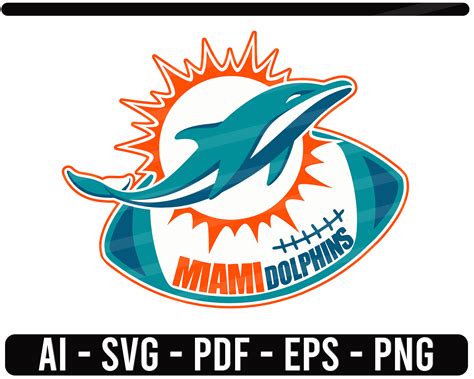 Miami Dolphins Ball Svg Nfl Sports Logo Football Cut File For Etsy