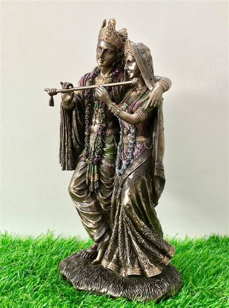 radha krishna idol 11 inch bonded bronze radha krishna statue standing krishna radha murti