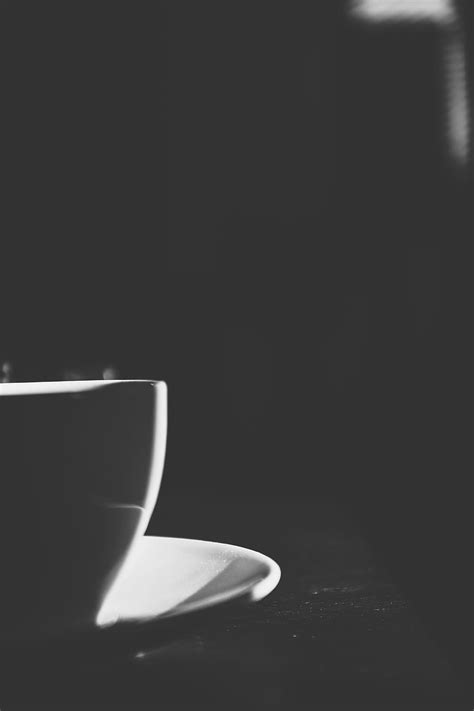 Hd Wallpaper Coffee Cup Steam Dark Simple Mug Saucer Table