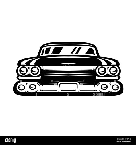 Retro Car Vector Illustration Front View Stock Vector Image And Art Alamy