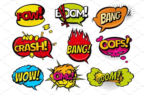 Get 100's of free video templates, music, footage and more at motion array: Comic book sound effect speech | Pre-Designed Vector ...