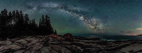 Otter Cliffs Milky Way Pano Photograph By Hershey Art Images