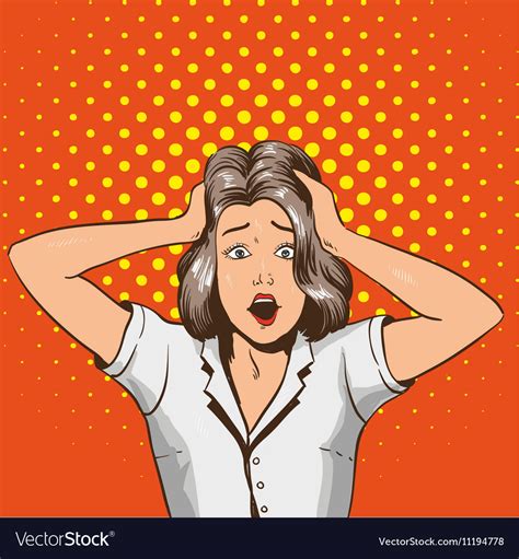 Woman In Panic Pop Art Royalty Free Vector Image