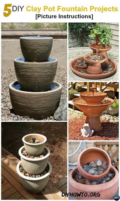 Diy Terra Cotta Clay Pot Fountain Projects Picture Instructions