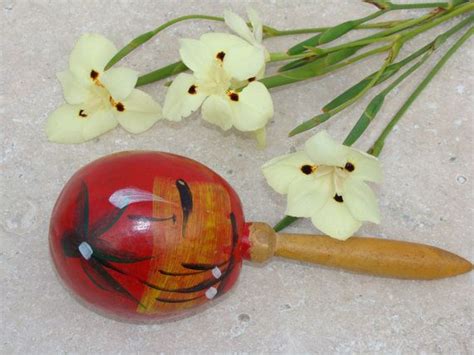Vintage Maraca Hand Painted Red By Earlsbizarre On Etsy 800