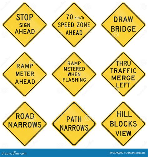 United States Warning Mutcd Road Signs Stock Illustration