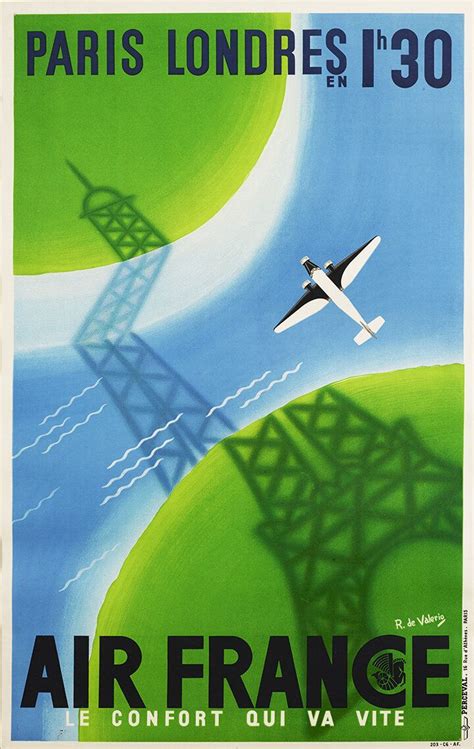 Air France Paris London Vintage Travel Poster — Museum Outlets