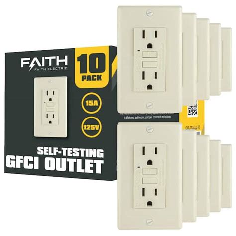 Faith 15 Amp 125 Volt Gfci Duplex Outlet Non Tamper Resistant Gfi