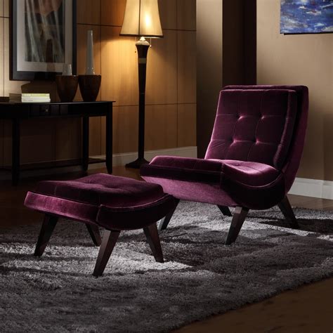 Maybe you would like to learn more about one of these? INSPIRE Q Albury Purple Velvet Lounging Chair with Ottoman