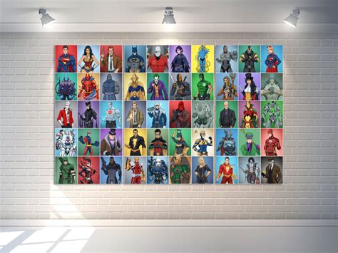 Dc Comics Superhero Wall Art Canvas Game Room Decor Multi Etsy Superhero Wall Art Superhero