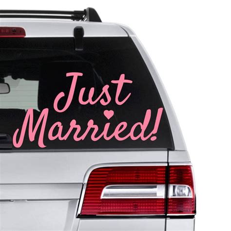 just married decal wedding car decal newly wed decal etsy just married wedding car wedding