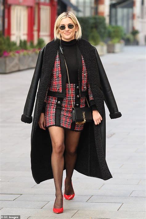 Leggy Ashley Roberts Combines Preppy With Punky Street Style Chic