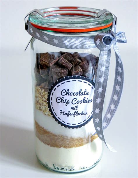 Backmischung im Glas Chocolate Chip Cookies mit Haferflocken Food