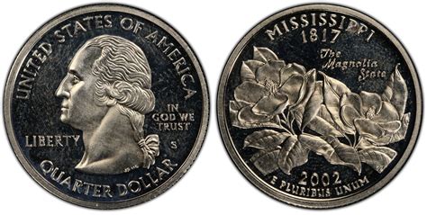 2002 S 25c Mississippi Dcam Proof Washington 50 States Quarters