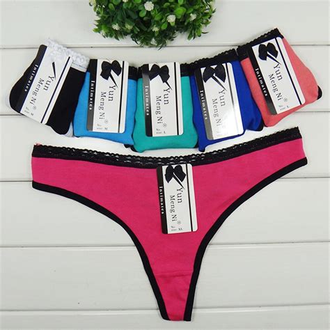 3 Pcslot Ms Cotton Solid Color Sexy Thong Panties Sexy T Pants Women