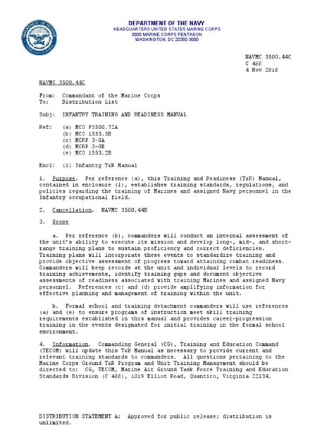 NAVMC 3500.44C Infantry T-R Manual (Secured) | United States Marine