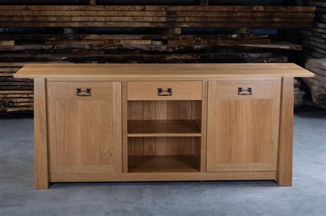 Pair of cupboards either side of a 2 drawers all with the original simple yet stylish handles antiques atlas. Arts & Crafts Oak Sideboard | Bespoke Hardwood Furniture ...