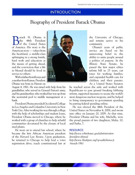 Biography Of President Barack Obama The Historic Journey